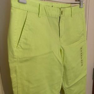 Skinny stretch GAP khakis NWT, neon color, size 8